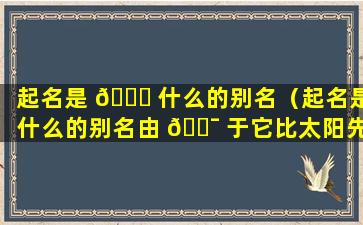 起名是 🕊 什么的别名（起名是什么的别名由 🐯 于它比太阳先出所以叫起名）